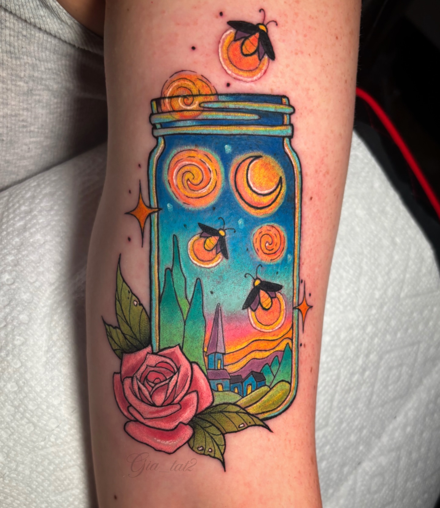 Van Gogh Inspired Color Tattoo - Knoxville Tattoo Studio